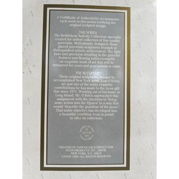 Vintage 3pc Nativity Set In Box The Blessed Family 1992 Avon Fine Collectibles - Picture 14 of 14